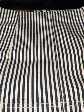 Navy and White Vertical Stripe Fabric skirt